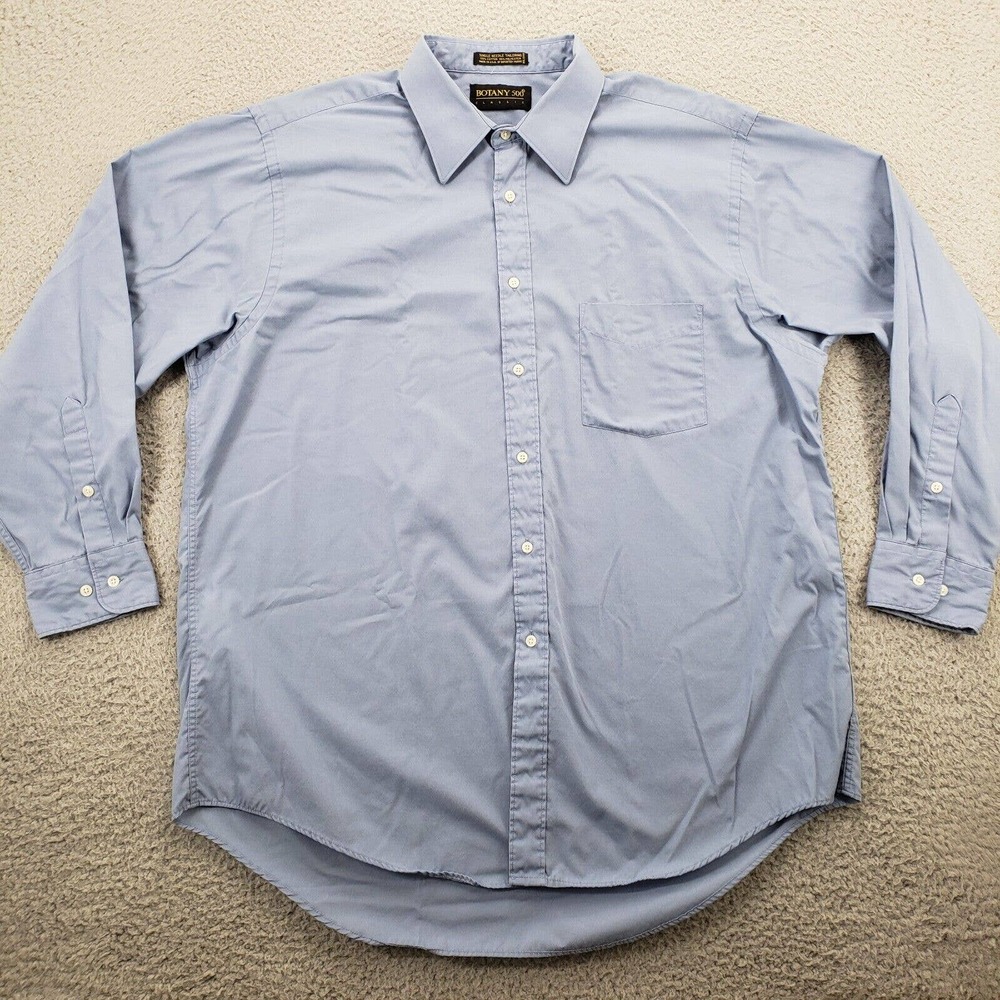 Botany 500 Shirt‎ Mens 16.5 32/33 Blue Long Sleeve Button Up